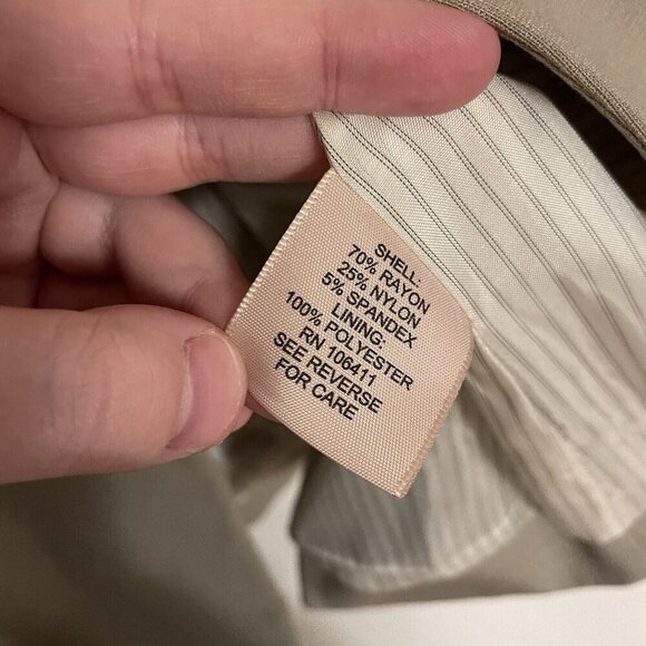 Philosophy Womn 14 Beige Desert Rock Single Button Front Ponte Blazer Jacket NWT - Picture 10 of 13